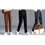 Women's Corduroy Fleece Lined Trousers - 3 Colours & 5 Sizes
