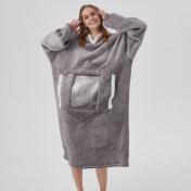 Oversized Blanket Hoodie with Transparent Phone Pocket!