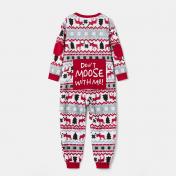 DON'T MOOSE WITH ME Family Matching Christmas Pajamas Onesies
