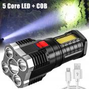 5 Core LED Ultra Bright Flashlight with Cob Light