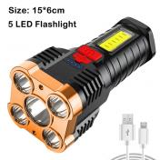 5 Core LED Ultra Bright Flashlight with Cob Light