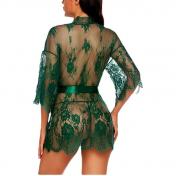 Women's Lace Kimono Robe Babydoll Lingerie 