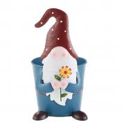 Metal Gnome Flower Pot