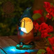 Solar-powered LED Flashlight Garden Gnome
