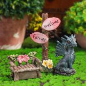 Resin Dino Welcome Fairies Garden Statues