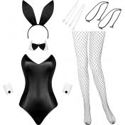 Women Rabbit Lingerie and Tails Bodysuit