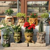 3D Animal Head Vase Cartoon Figure Planter Pot