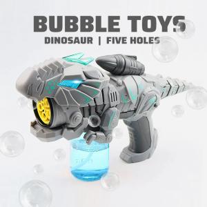 5 Holes Mecha Dinosaur Bubble Gun