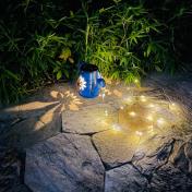 Blue Solar Watering Can with Light