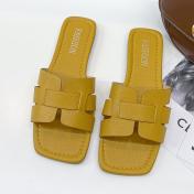 Cut Out Detail Flat Slide Sandals