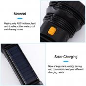 50000LM LED Solar USB Rechargeable Flashlight Torch 