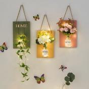 Artificial Flowers Wall Decor LED Fairy Lights Decorations