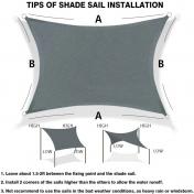 300D waterproof gray square rectangular shade sail