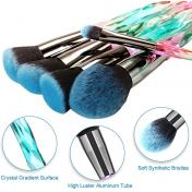 10PCS Premium Synthetic Bristles Crystal Handle Brush Set