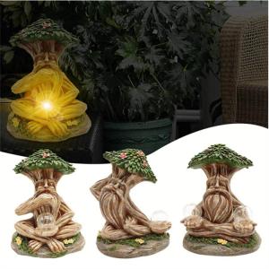 Creative Tree Garden Statues with Solar Lights