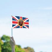 King Charles III Coronation Union Jack Decorations Party Hand Waving Flag
