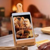 Cutting Board Style Wood Recipe Cookbook iPad Tablet Stand Holder