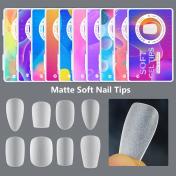 420PCS Matte Soft Soak Off Fake Gel Tips