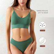Seamless Underwear Lingerie Solid Bralette and Thong Set