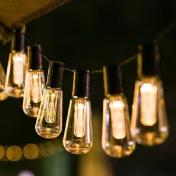 10, 20 or 40 LED Vintage-Style Solar Edison Bulbs