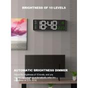 Dual Alarms LED Display Digital Wall Clock Large Alarm Clock