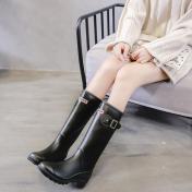 Women Wellington Boot Rainy Boots With Buckle