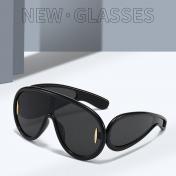 Trendy Oversized Large Shield Sun Glasses