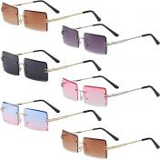 Square Rectangle Rimless Sunglasses