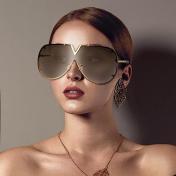 V-Shaped Fashion Oversized Sunglasses