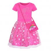 Barbie Inspired Kids' Lace Dress with Bag
