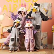 Flannel Cosplay Animal One Piece Pajamas Sleepwear Homewear for Family