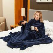 Warm Soft and Cozy Functional Blankets with Sleeves & Pockets