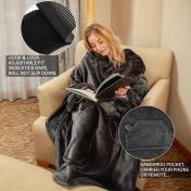 Warm Soft and Cozy Functional Blankets with Sleeves & Pockets