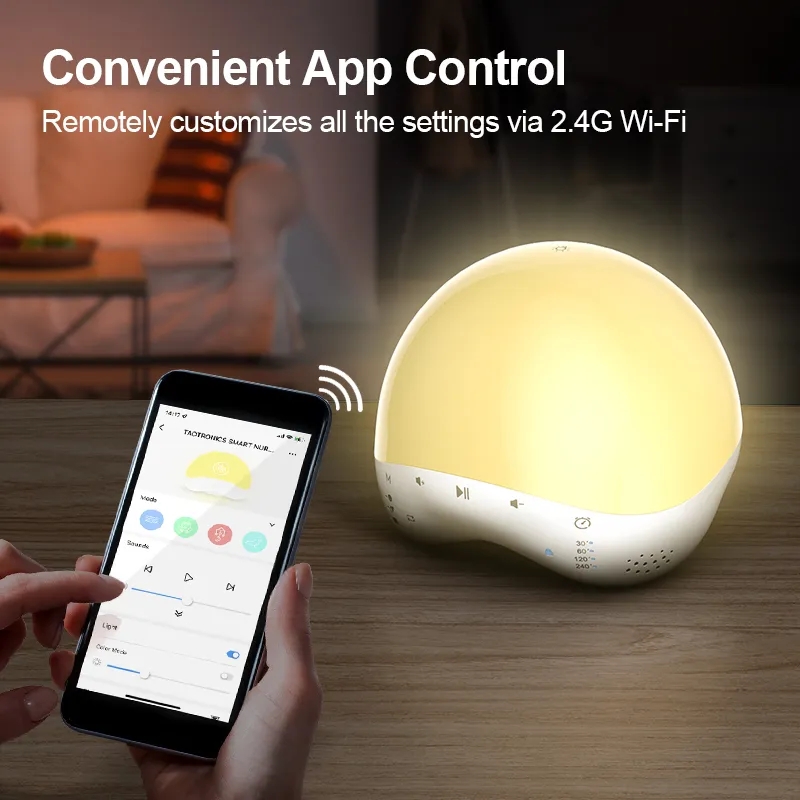 3IN1 App Controlled Alarm Clock, Night Light and Sound Machine
