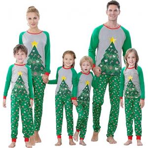 Xmas Tree Matching Family Christmas Pajamas Set 