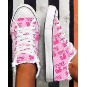 Barbie Inspired 3D Printing Canvas Shoes