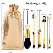 5pcs Wednesday Addams Inspired Makeup Brush Set