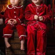 Red Velvet Warm Family Matching Xmas Pajamas
