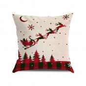 4PCS Christmas Themed Plaid Pillow Covers
