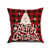 4PCS Christmas Themed Plaid Pillow Covers