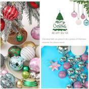 44Pcs Christmas Balls Ornaments for Xmas Christmas Tree
