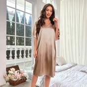 Women V-Neck Sleepwear  Silky Nightdress 