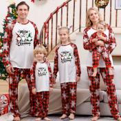 Family Matching Long Sleeve Top Plaid Pant Holiday Xmas Jammies