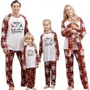 Family Matching Long Sleeve Top Plaid Pant Holiday Xmas Jammies