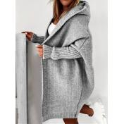 Oversized Hooded Casual Knitted Cardigan