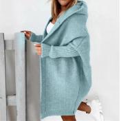 Oversized Hooded Casual Knitted Cardigan