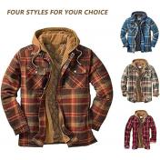Men's Plaid Winter Hooded Lined Shirt