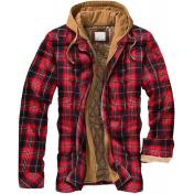 Men's Plaid Winter Hooded Lined Shirt 
