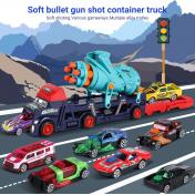 4 in 1 Gatling Gun Kids Transport Launch Alloy Truck 