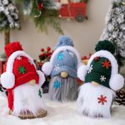 Whimsical Knitted With Ear Muff Gnome Ornaments